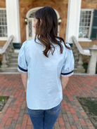 embroidered blouse women, puff sleeve blouse, embroidered yoke top, boutique embroidered top, flowy womens blouse, dressy casual tops for women