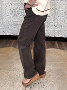 Espresso High-Rise Straight Leg Jeans
