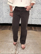 Espresso High-Rise Straight Leg Jeans