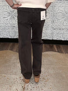 Espresso High-Rise Straight Leg Jeans