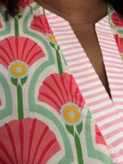Floral Fan Print Babydoll Top