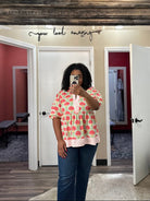 Floral Fan Print Babydoll Top