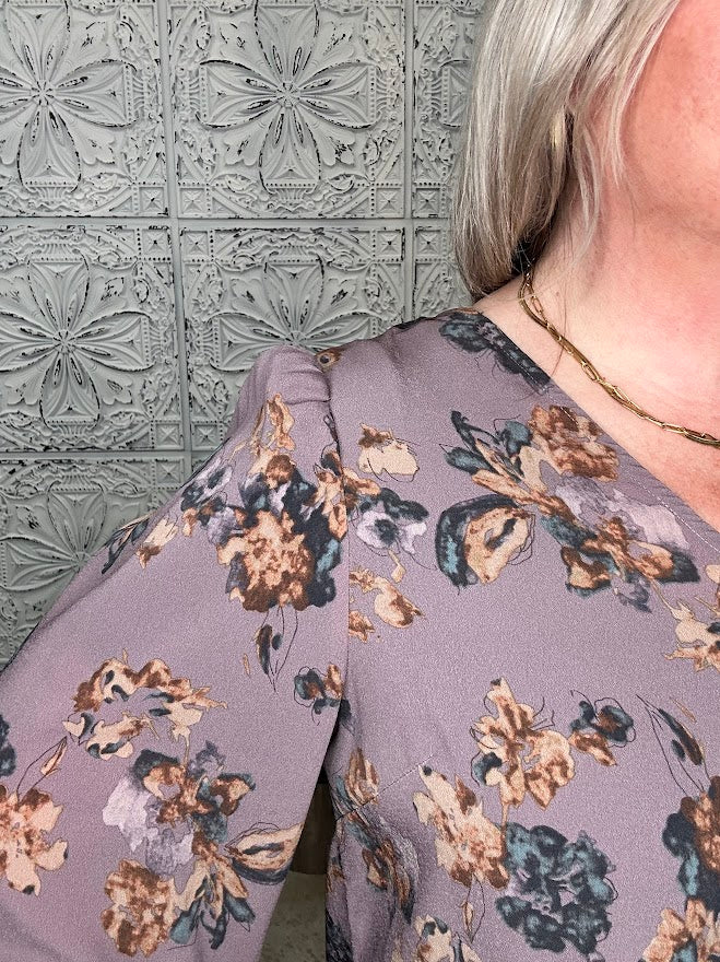 Floral Print Long Sleeve Blouse