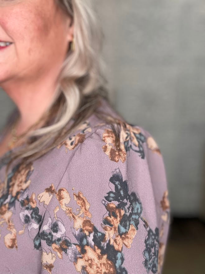 Floral Print Long Sleeve Blouse