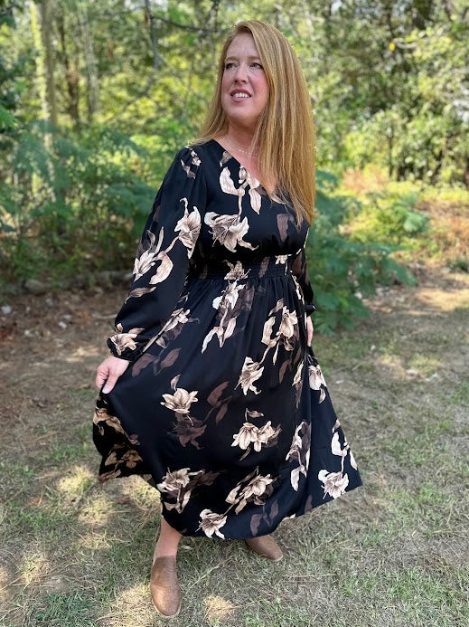 Floral Smocked Waist Maxi Dress