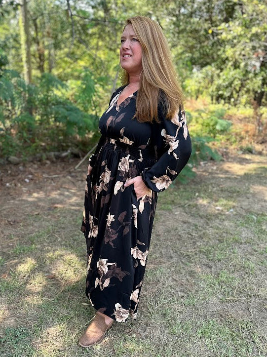 Floral Smocked Waist Maxi Dress