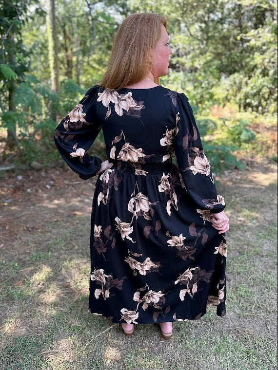 Floral Smocked Waist Maxi Dress