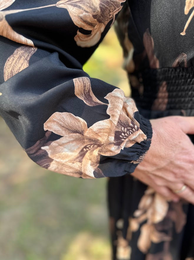 Floral Smocked Waist Maxi Dress