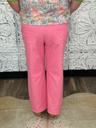 High Waist Wide Leg Crop Pants with Patch Pockets