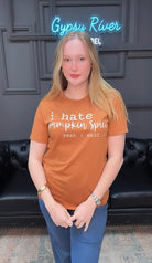Keywords: funny t-shirt, fall graphic tee, sarcastic pumpkin spice shirt, witty autumn shirt, Bella Canvas 3001, unisex graphic tee, novelty humor, everyday wear, cozy clothes, street fashion, trendy shirts, seasonal apparel, sarcastic humor