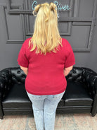 curvy sweater top, plus size sweater, short sleeve sweater, curvy knit top, women’s curvy tops, boutique curvy clothing, Gypsy River Apparel