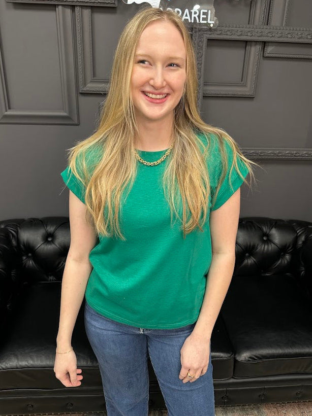 cotton modal tee, slub tee, rolled sleeve tee, women’s basic tee, everyday t-shirt, boutique basics, Gypsy River Apparel