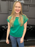 cotton modal tee, slub tee, rolled sleeve tee, women’s basic tee, everyday t-shirt, boutique basics, Gypsy River Apparel