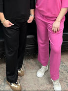 luxeknit pants, straight leg pants, elastic waist pants, drawstring pants, women’s comfy pants, matching set pants, boutique bottoms, Gypsy River Apparel