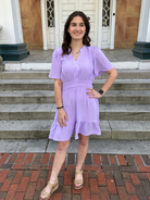 lavender mini dress, bell sleeve dress, casual spring dress, lightweight mini dress, dresses with pockets, pastel boutique dress, flowy everyday dresslavender mini dress, bell sleeve dress, casual spring dress, lightweight mini dress, dresses with pockets, pastel boutique dress, flowy everyday dress