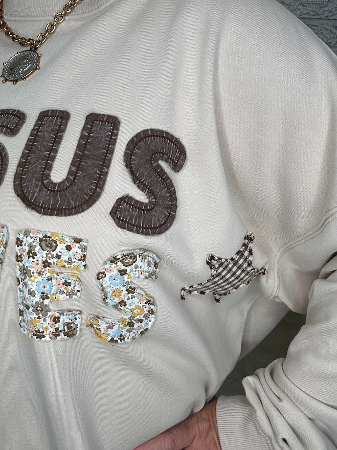 Jesus Saves Patch Sweatshirt