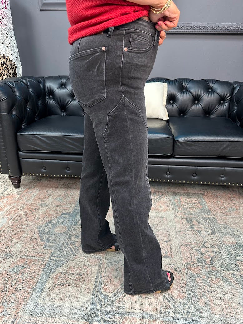 Judy Blue jeans, Judy Blue black jeans, Judy Blue straight leg, women’s black denim, high rise jeans, boutique jeans, Judy Blue Northport AL, vintage wash denim, stretchy black jeans