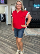 Judy Blue shorts, high rise bermuda shorts, women’s denim bermudas, stretchy jean shorts, modest length shorts, boutique denim shorts, flap pocket shorts