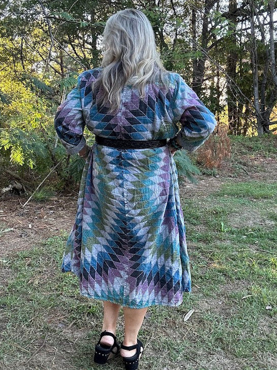 Kaleidoscope Reversible Printed Trench Dress