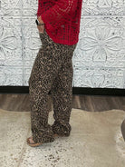 "Kimberly" Tummy Control Leopard Print Straight High Waist Jeans by Judy Blue
