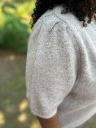 Latte Short Sleeve Button Down Cardigan