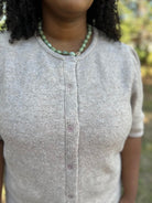 Latte Short Sleeve Button Down Cardigan