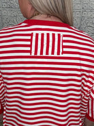 Leopard Football Striped Knit Top