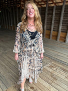 Leopard Sparkle Lace Tie-Front Cardigan