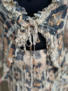 Leopard Sparkle Lace Tie-Front Cardigan