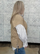 Liverpool Taupe Side Tie V Neck Sweater Vest