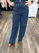 liverpool denim pants, wide leg denim pants women, tie waist denim pants, boutique matching set denim, flowy denim pants women, premium denim wide leg