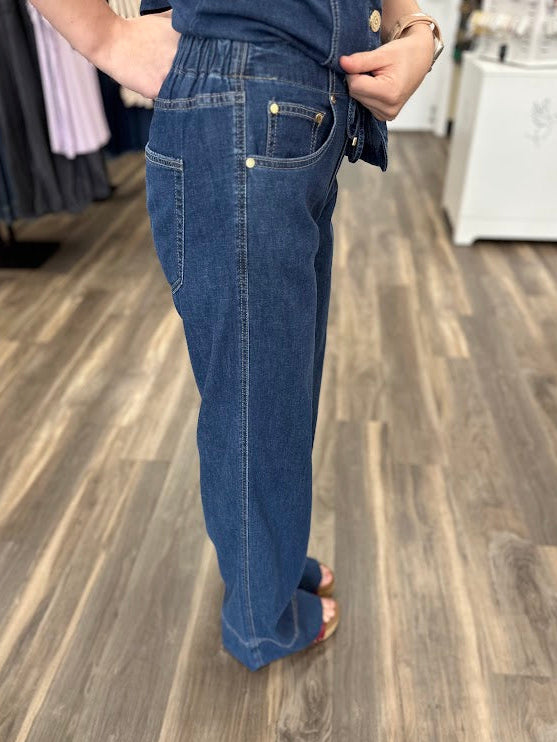 liverpool denim pants, wide leg denim pants women, tie waist denim pants, boutique matching set denim, flowy denim pants women, premium denim wide leg