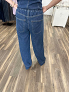 liverpool denim pants, wide leg denim pants women, tie waist denim pants, boutique matching set denim, flowy denim pants women, premium denim wide leg