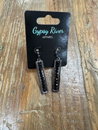 Sleek black crystal bar earrings with subtle sparkle and modern edge. Lightweight and perfect for day-to-night styling.