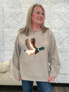 Mallard Duck Graphic Cozy Knit Sweater
