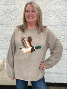 Mallard Duck Graphic Cozy Knit Sweater