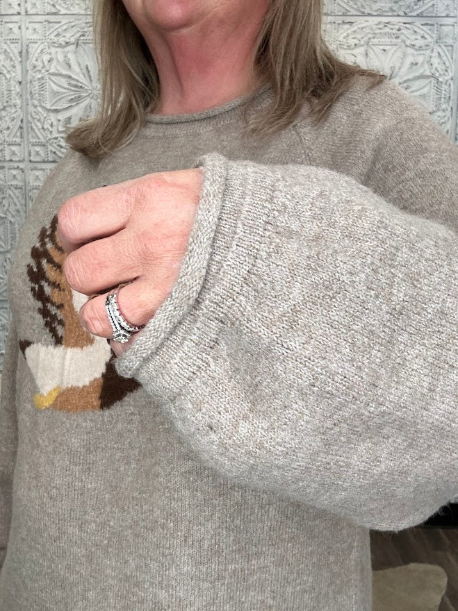 Mallard Duck Graphic Cozy Knit Sweater