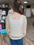 open weave sweater, metallic knit sweater, lightweight v neck sweater, airy knit pullover, boutique layering sweater, neutral knit sweater women