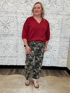 Mid-Rise Camo Boyfriend Crop Jeans