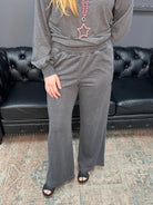 mineral washed pants, terry wide leg pants, casual lounge pants, comfy wide leg trousers, relaxed fit pants, soft terry knit bottoms, mineral wash lounge pants, boutique wide leg pants, women’s comfy pants, vintage wash pants, everyday casual style, cozy fall pants, relaxed wide leg fit, Gypsy River Apparel, Northport boutique clothing