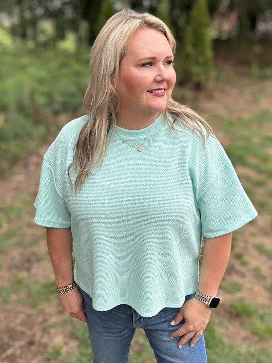 Mint Textured Relaxed Fit Top