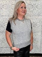 Mixed Stripe Patchwork Sleeveless Knit Top