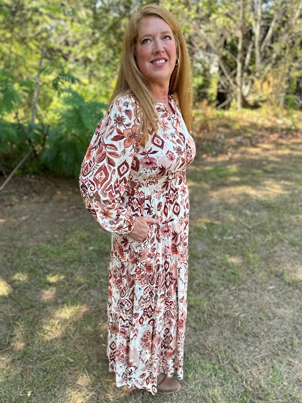 Mosaic Tiered Maxi Dress