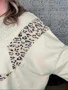 Natural Leopard Star Patch Terry Top