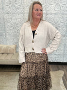 Oatmeal Gold Button Cardigan