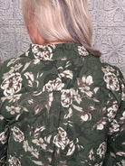 Olive Floral Button Front Tiered Dress