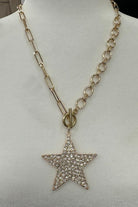 star pendant necklace, pavé star necklace, rhinestone star, mixed link chain, paperclip chain necklace, toggle necklace, statement necklace, game day jewelry, Gypsy River necklace