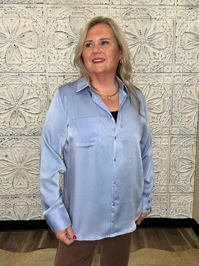 Periwinkle Button Down Blouse