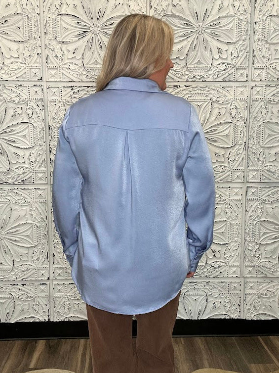 Periwinkle Button Down Blouse