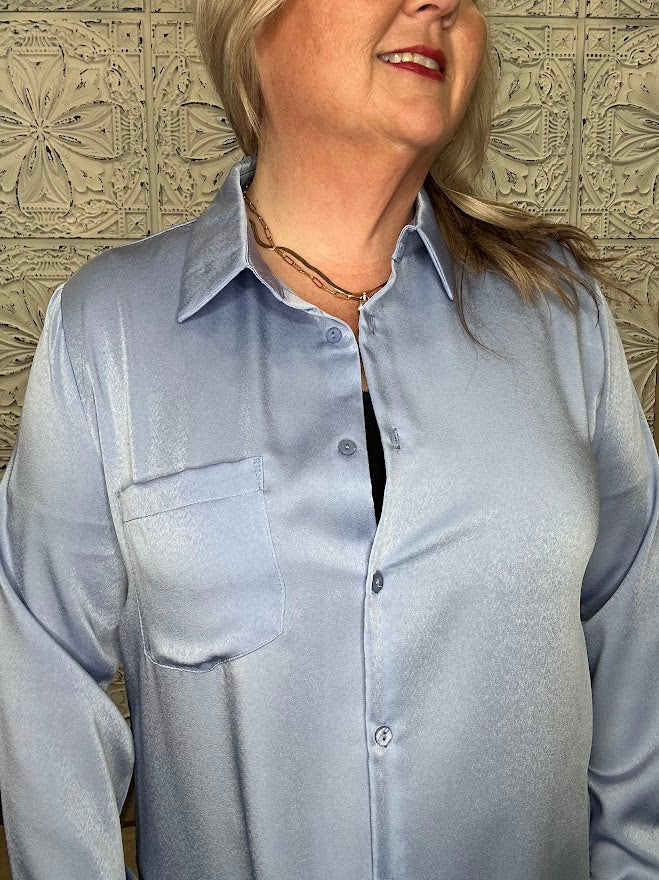 Periwinkle Button Down Blouse